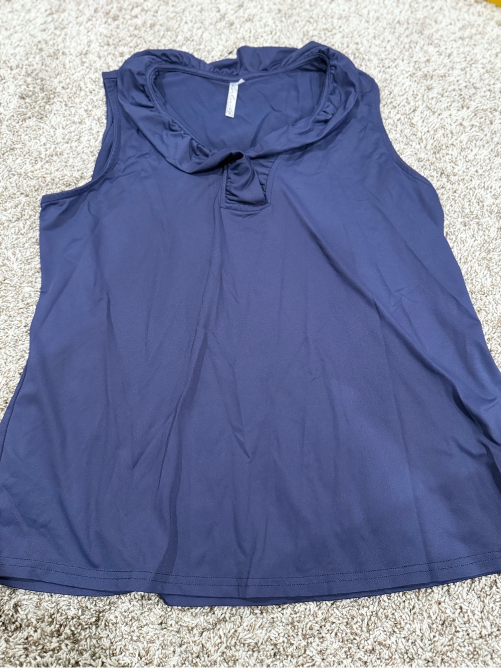 Lulu-B Navy Sleeveless Cowl Neck Tank